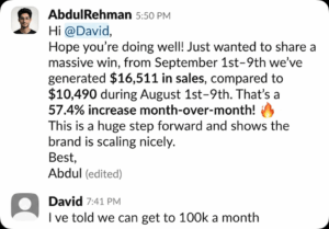 David testimonial